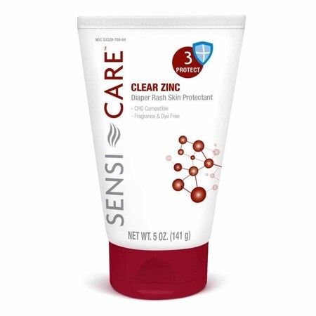 Sensi-Care Clear Zinc Sensi-Care Skin Protectant Cream, Clear, Zinc, 5 oz. Tube, Unscented, CHG Compatible 413587